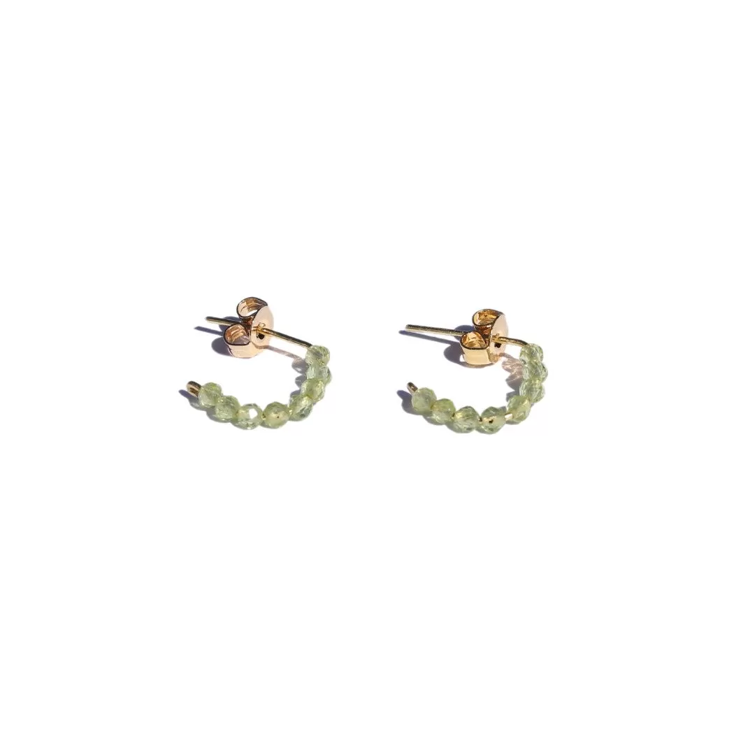 Tiny Peridot Hoops