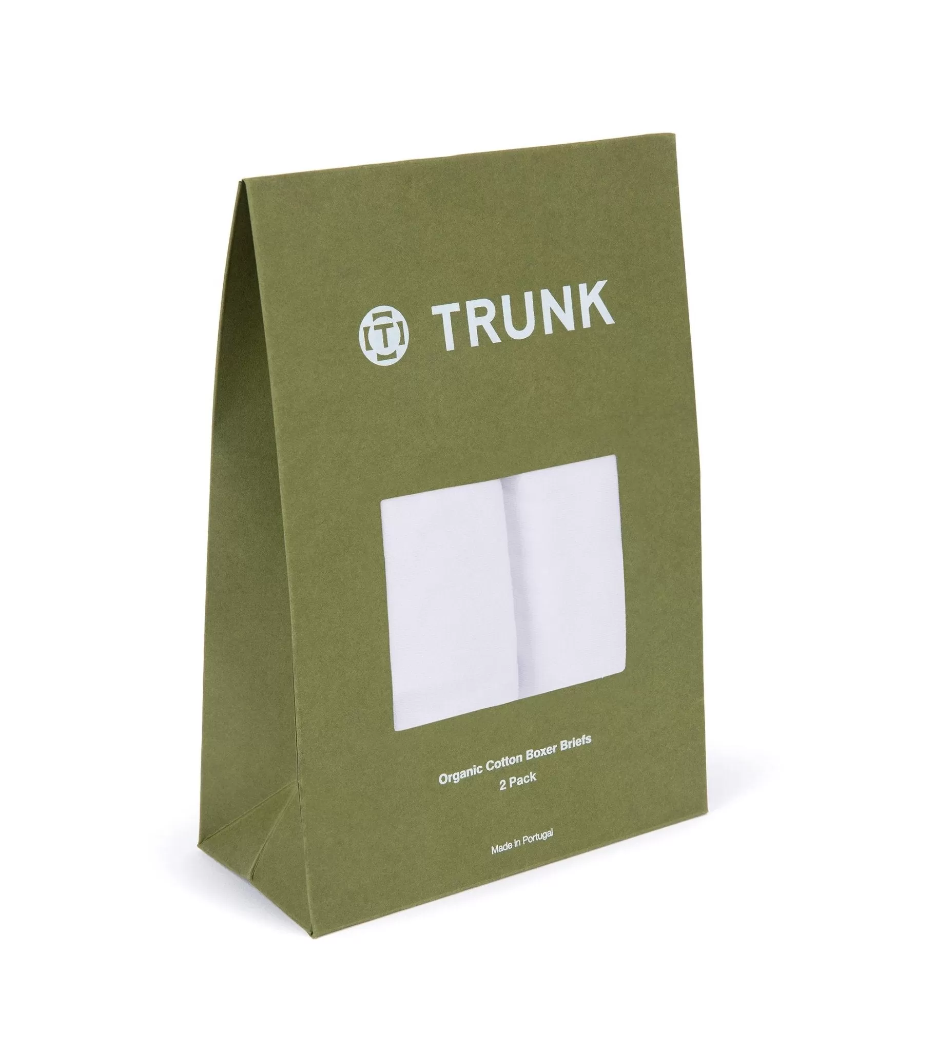 Trunk 2 Pack Organic Cotton Boxer Briefs: White