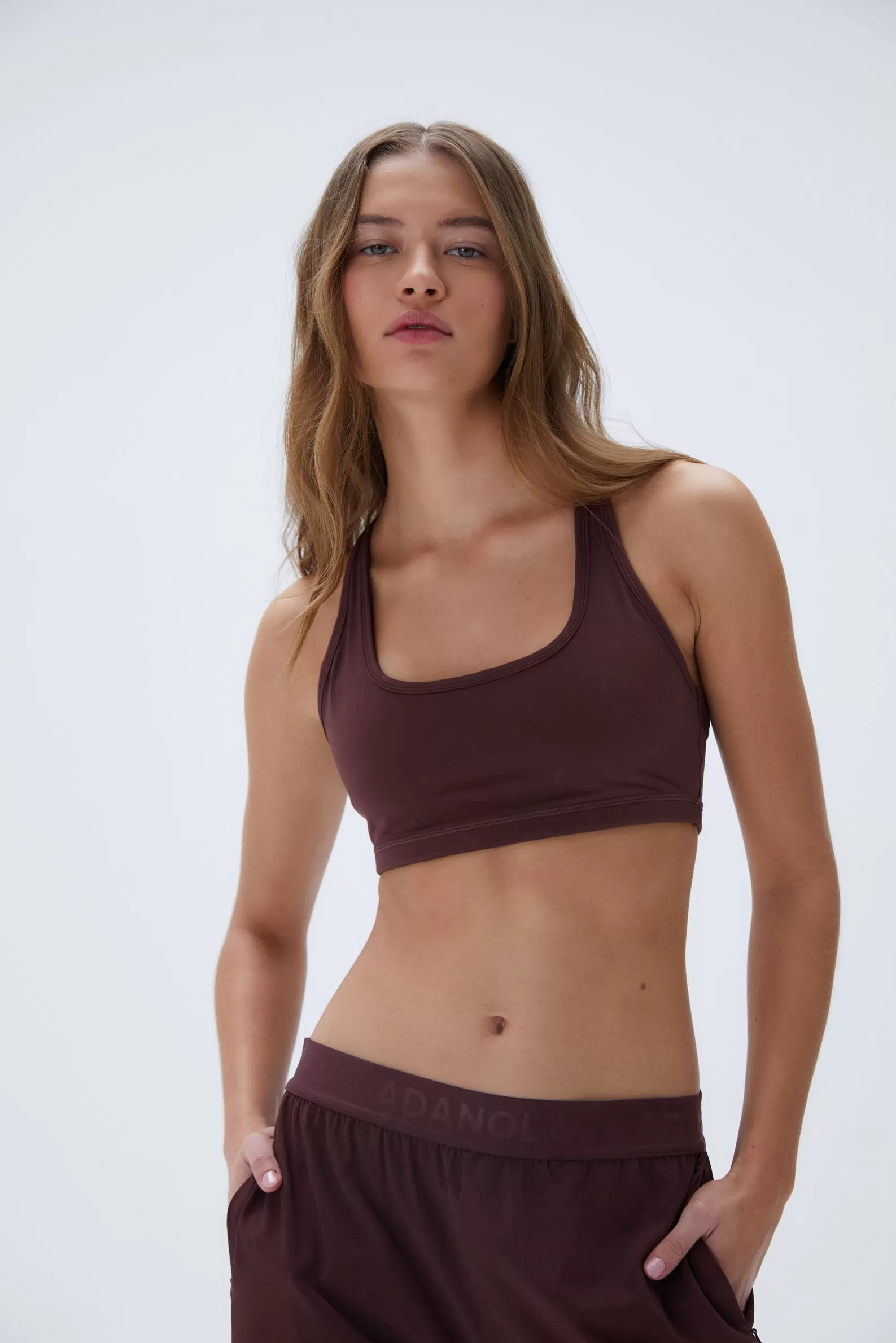 Ultimate Scoop Neck Racer Back Bra - Burgundy