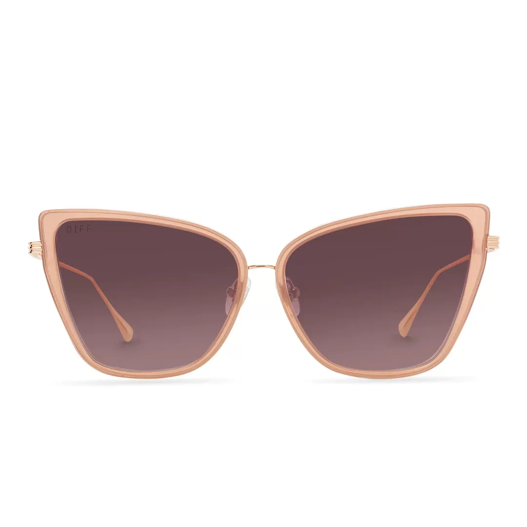 Valerie Rose Gold Wine Gradient Sunglasses