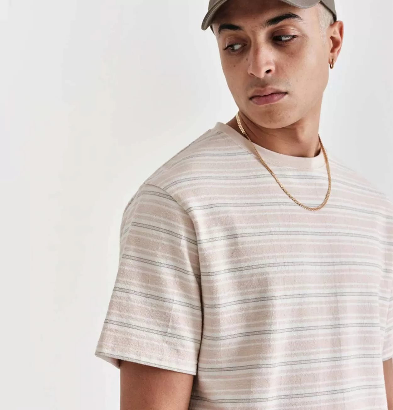 Wax London Dean T-Shirt in Pink Trail Stripe