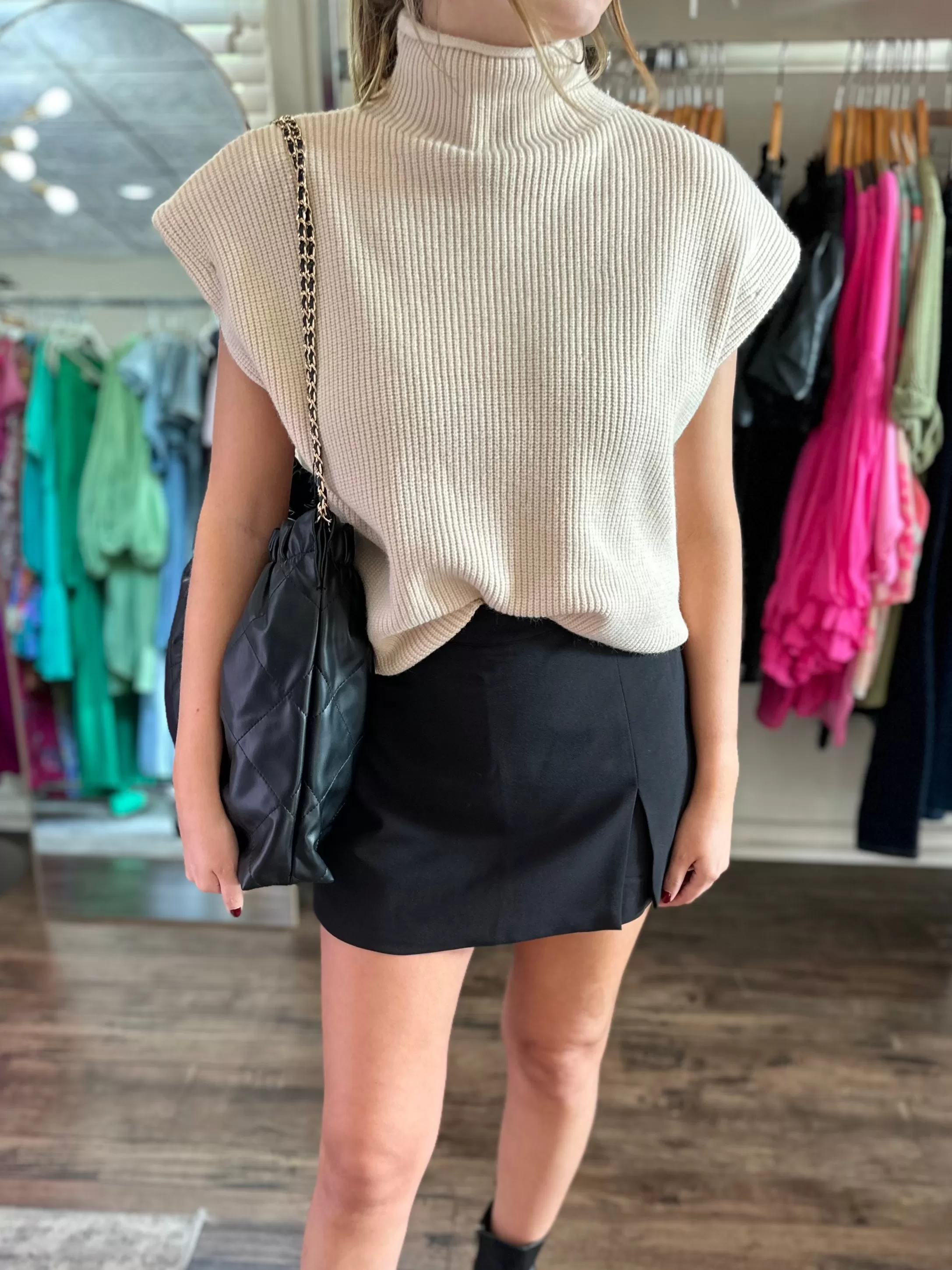 Wide Shoulder Sweater Tank