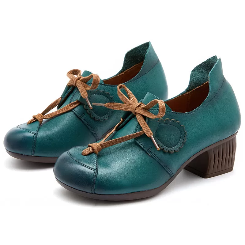 Women Autumn Soft Retro Leather Casual Shoes