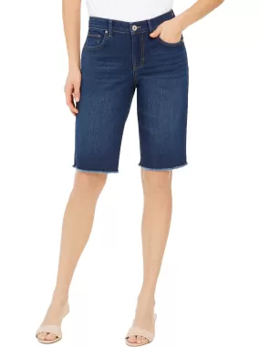 Womens Denim Mid-Rise Bermuda Shorts