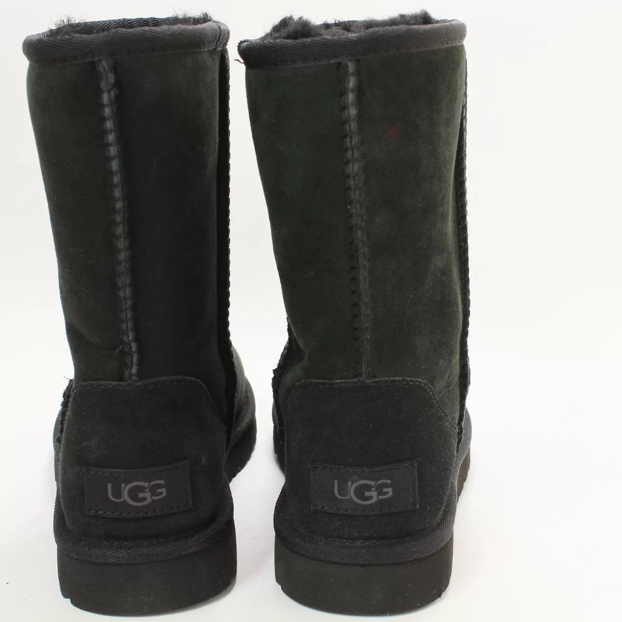 Womens UGG Classic Short Ii Boot Black Suede Uk Size 3