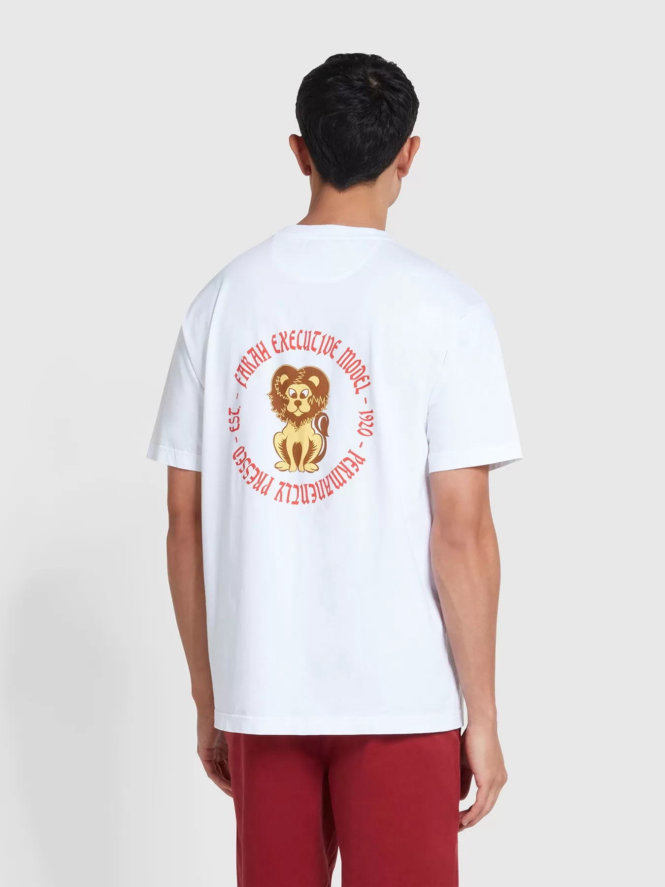 Xavier Lion Graphic Print T-Shirt In White