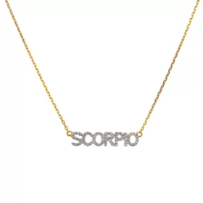 Yellow 14k gold Scorpio diamond necklace